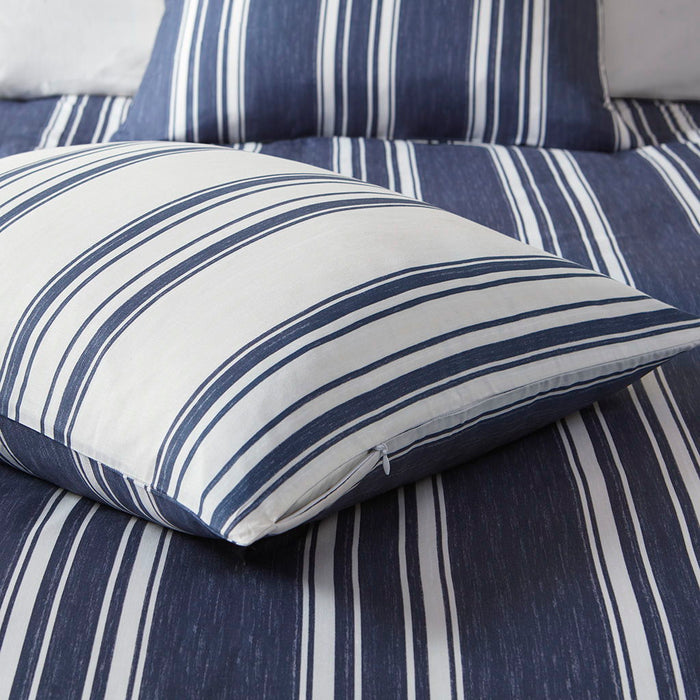 Striped Reversible Comforter Set, Navy