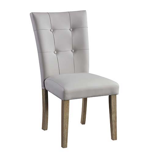 Charnell - Side Chair (Set of 2) - Gary PU & Oak Finish Unique Piece Furniture