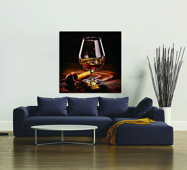 Oppidan Home "Pipe And Tasting Glass" Acrylic Wall Art (40"H X 40"W)