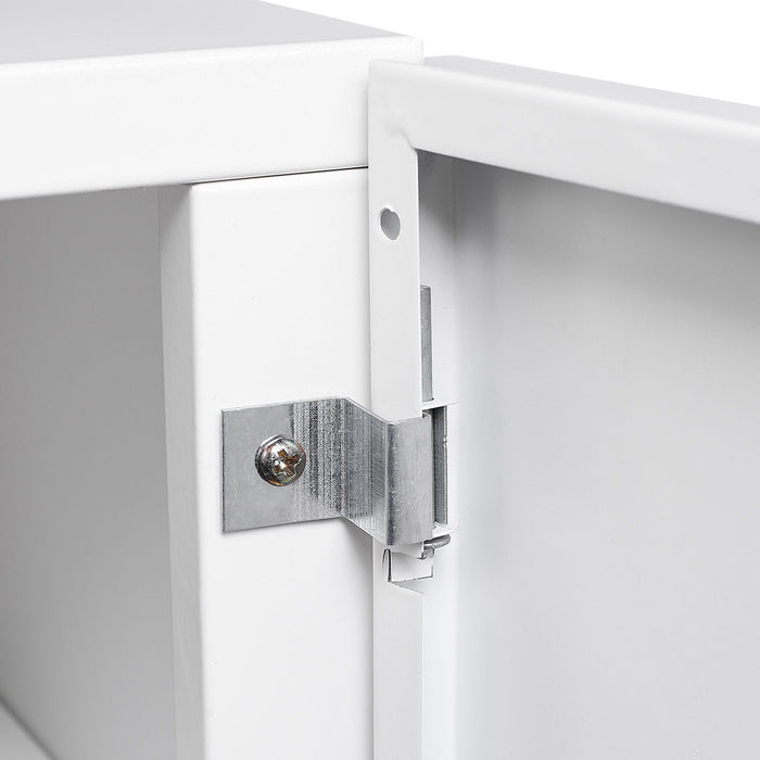 Office Furniture Copier Cabinet White 2 Door Steel Copier Stand Mobile Pedestal File Printer Stand - White