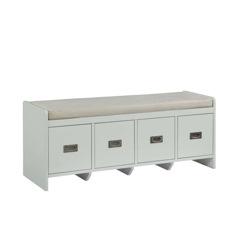 Berci - Bench - Beige Fabric & White Unique Piece Furniture