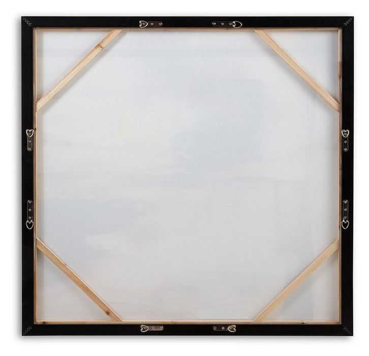 Pigeonford - White / Teal / Gold - Wall Art Unique Piece Furniture