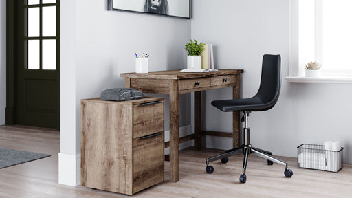 Arlenbry - Gray - 2 Pc. - Home Office Desk, Swivel Desk Chair Unique Piece Furniture