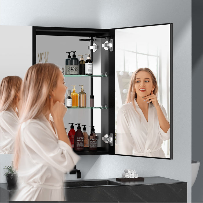 30X20" LED Bathroom Medicine Cabinet Surface Mounted Cabinets With Lighted Mirror