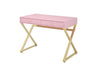 Coleen - Vanity Desk - Pink & Gold Finish - 31" Unique Piece Furniture
