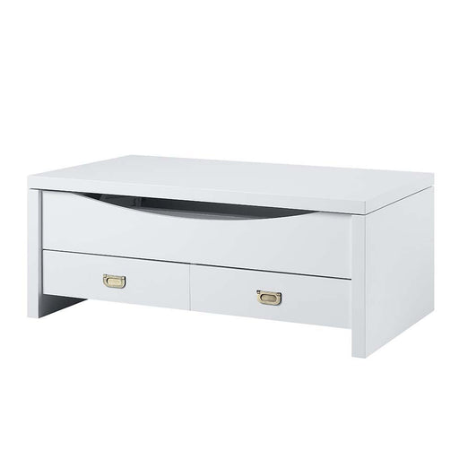 Ramiel - Coffee Table - High Gloss White Finish Unique Piece Furniture