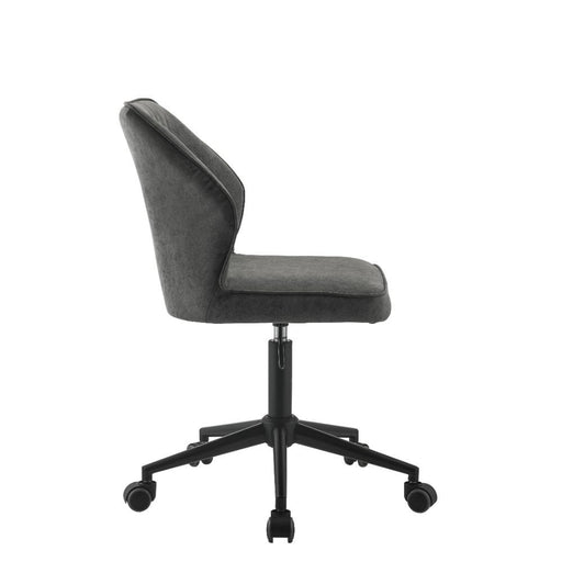 Pakuna - Office Chair - Vintage Gray PU & Black Unique Piece Furniture