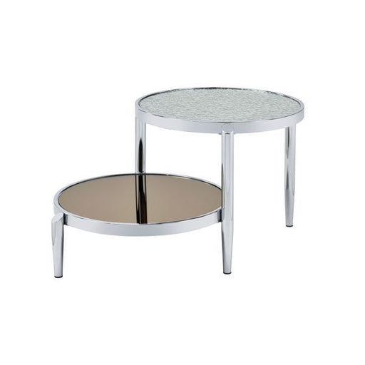 Abbe - Coffee Table - Glass & Chrome Finish Unique Piece Furniture