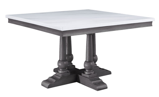 Yabeina - Dining Table - Marble Top & Gray Oak Finish - 30" Unique Piece Furniture