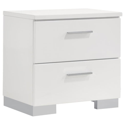 Felicity - 2-Drawer Nightstand - Glossy White Unique Piece Furniture