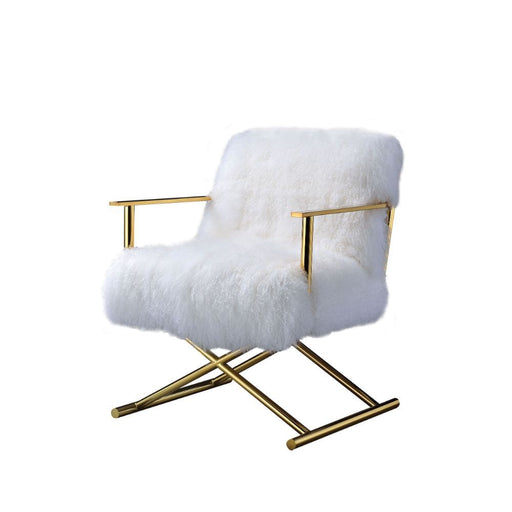 Bagley - Accent Chair - Wool & Gold Brass Unique Piece Furniture