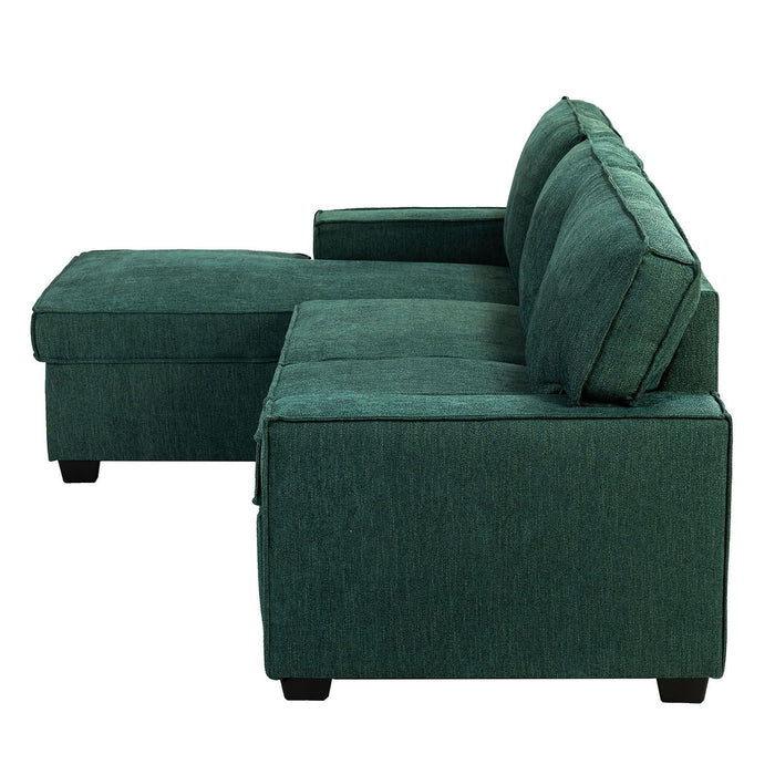 Celadon Pull Out Sleeper Sofa & Chaise - Teal