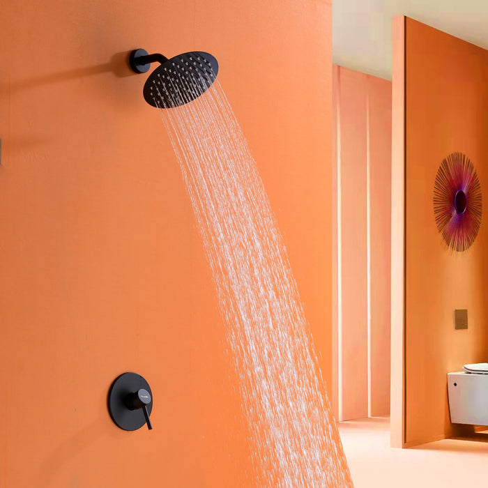 Complete Shower System With Rough In Valve Matte - Black