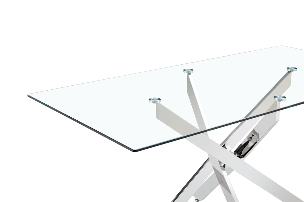 Bl-16080-Clear Glass-Sliver Table Clear Glass Top