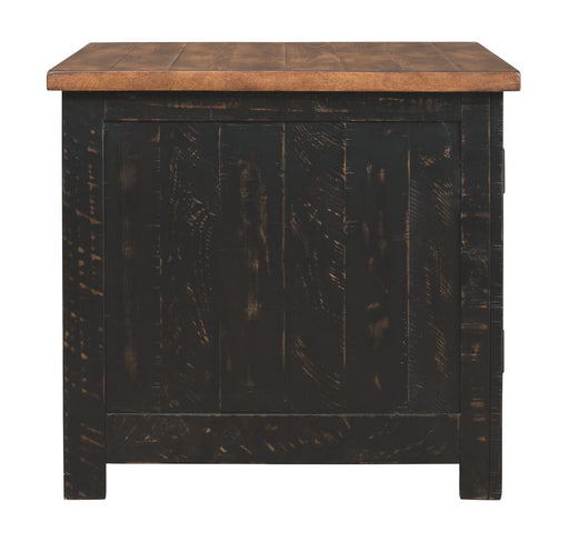 Valebeck - Black / Brown - Rectangular End Table Unique Piece Furniture