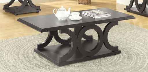 Shelly - C-Shaped Base - Coffee Table - Cappuccino Unique Piece Furniture