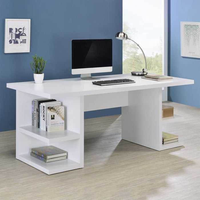 Alice - Writing Desk - White With Open Shelves Unique Piece Furniture