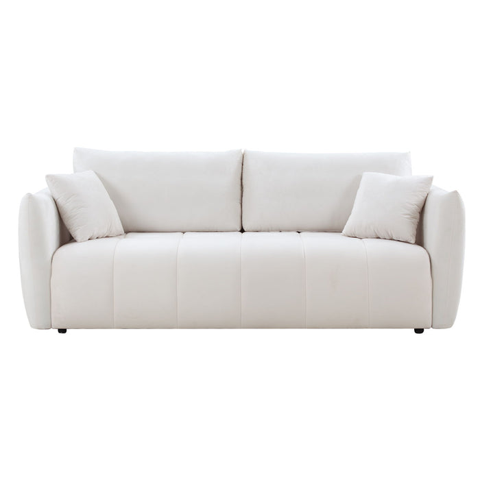 85'' Modern Fabric Sectional Couch Sofa 3 Seater Sofa With 3 Pillows For Living Room, Bedroom, Living Room Beige