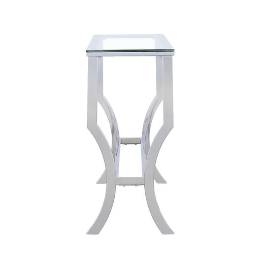Saide - Rectangular Sofa Table With Mirrored Shelf - Chrome Unique Piece Furniture