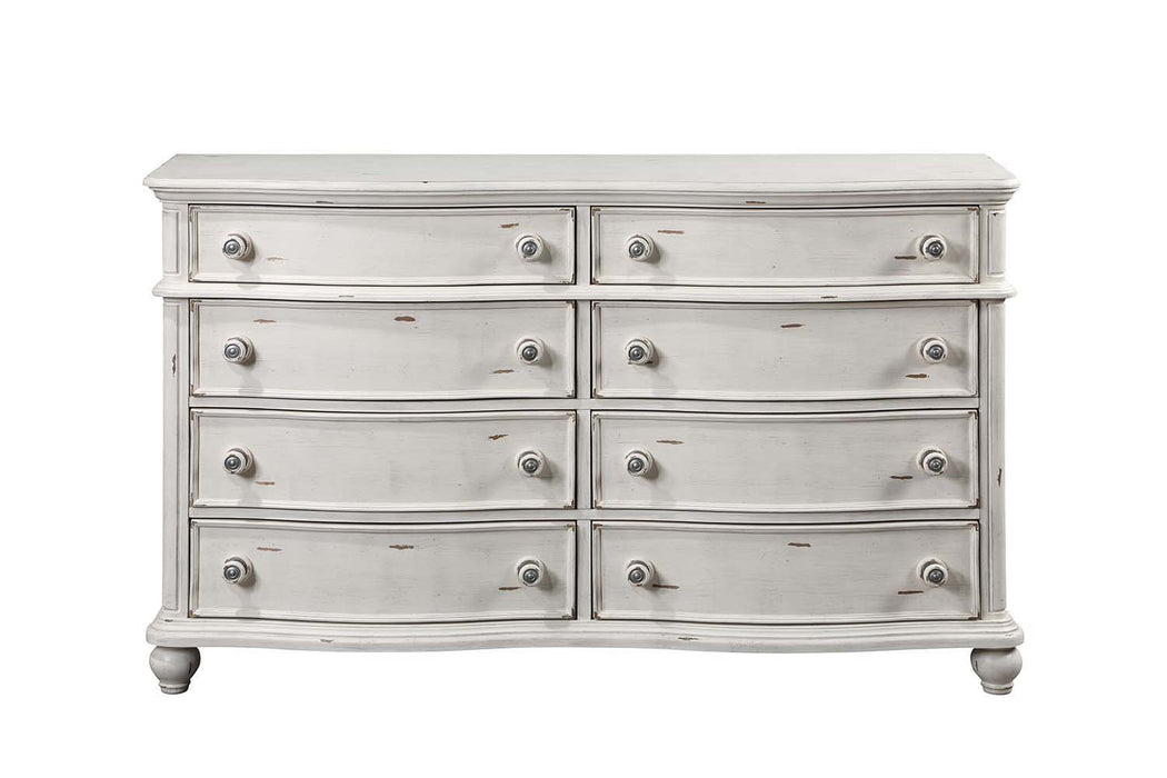 Jaqueline - Dresser - Light Gray Linen & Antique White Finish