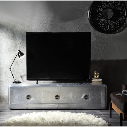 Brancaster - TV Stand - Aluminum - 19" Unique Piece Furniture