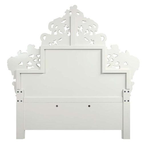 Vanaheim - Eastern King Bed - Beige PU & Antique White Finish Unique Piece Furniture