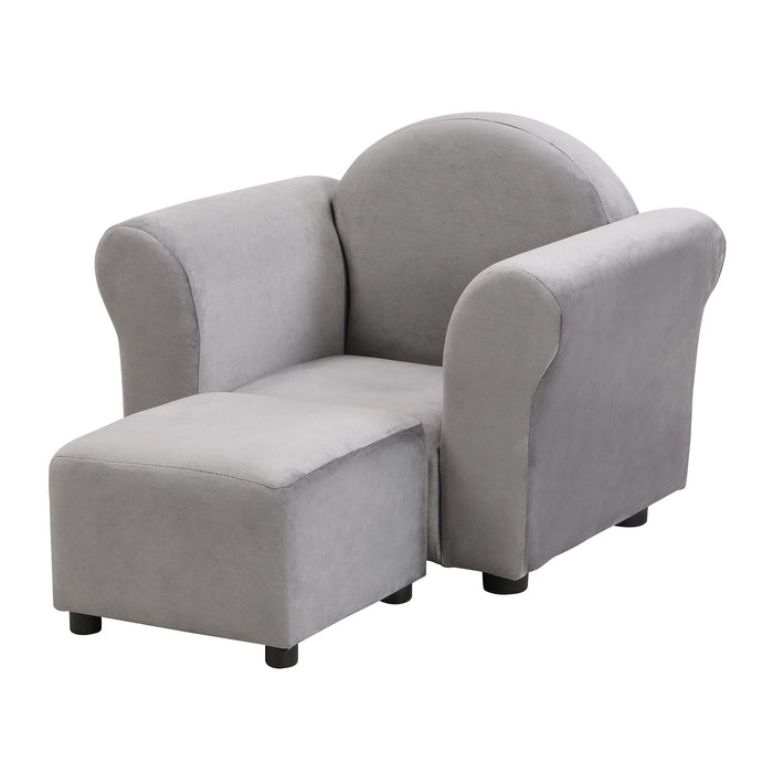 Kids Recliner Chair, Kids Upholstered Couch With Ottoman