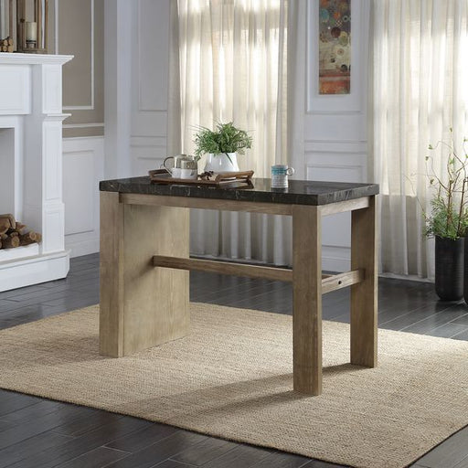 Charnell - Counter Height Table - Marble & Oak Finish Unique Piece Furniture