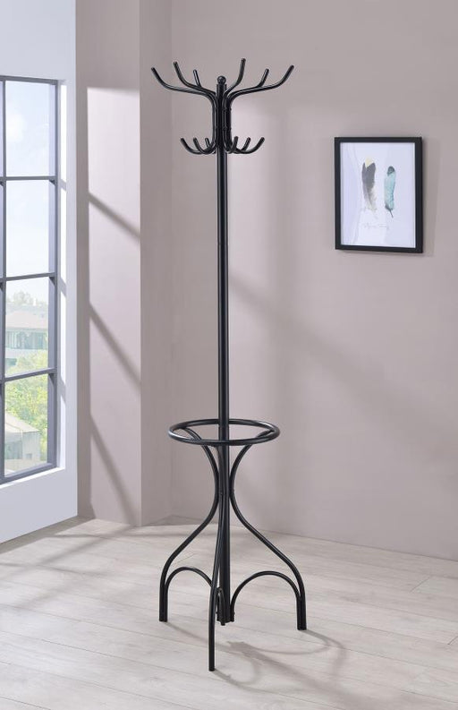 Kiefer - Coat Rack With 12 Hooks - Black Unique Piece Furniture