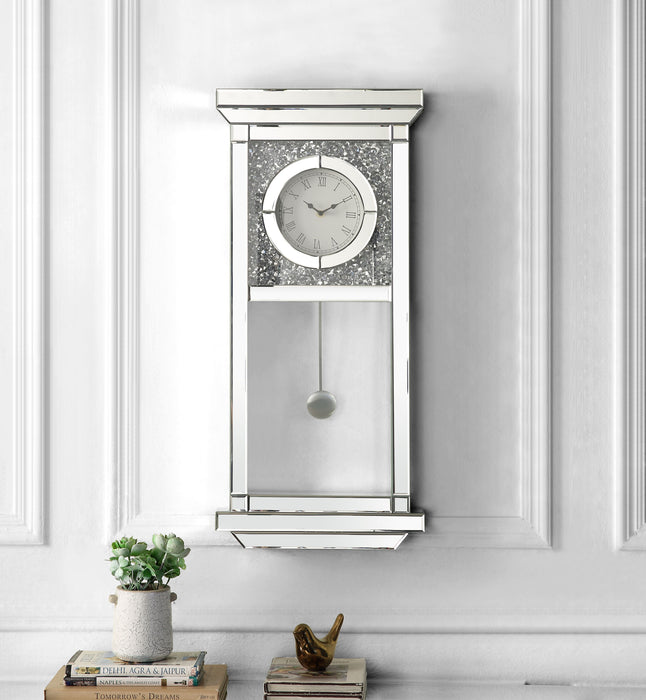 Acme Noralie Wall Clock Mirrored & Faux Diamond