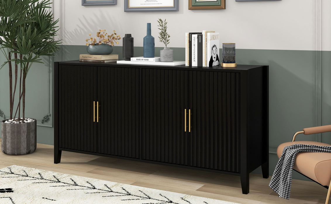 U-Style Accent Storage Cabinet Sideboard Wooden Cabinet With Metal Handles For Hallway, Entryway, Living Room, Bedroom