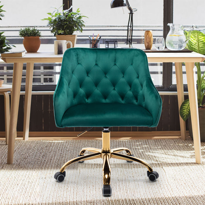 Coolmore Swivel Shell Chair For / Bed Room, Modern Leisure Office Chair - Green