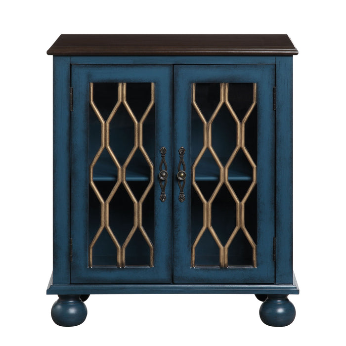 Lassie - Accent Table - Antique Blue Finish Unique Piece Furniture