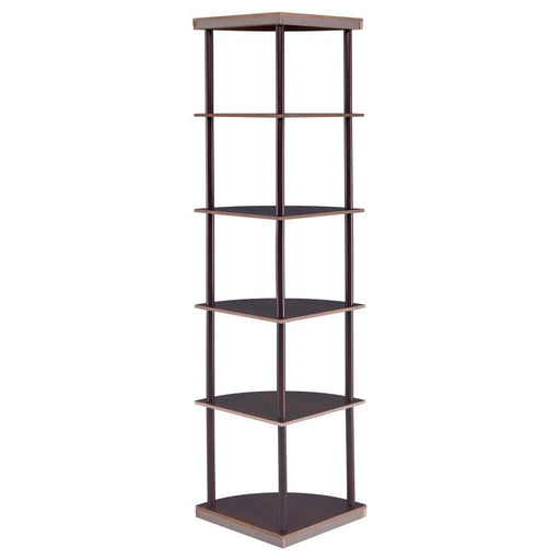 Bonwick - 5-Shelf Corner Bookshelf - Cappuccino Unique Piece Furniture
