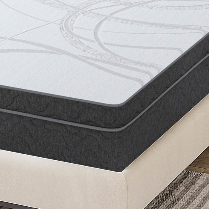 Ego Hybrid 10" Calking Mattress, Cooling Gel Infused Memory Foam And Individual Pocket Spring Mattress, Made In USa, Mattress In A Box, CertiPur - US Certified