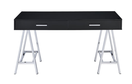 Coleen - Desk - Black High Gloss & Chrome Unique Piece Furniture