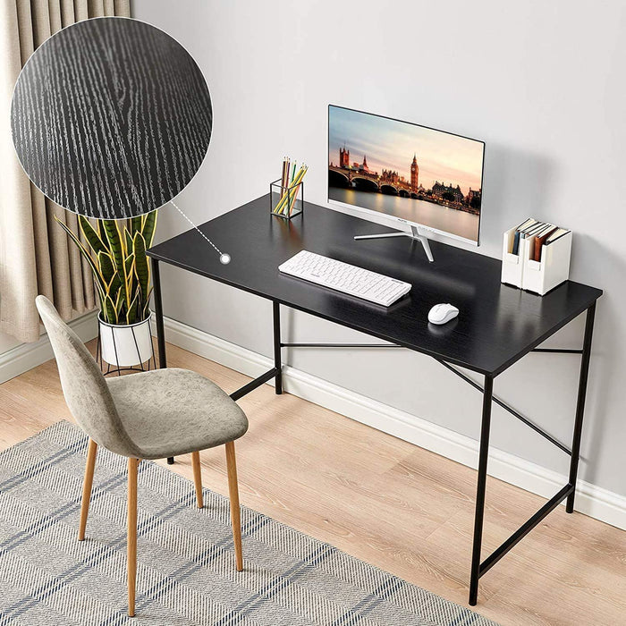 Metal Frame Home Office Writing Desk - Full Black