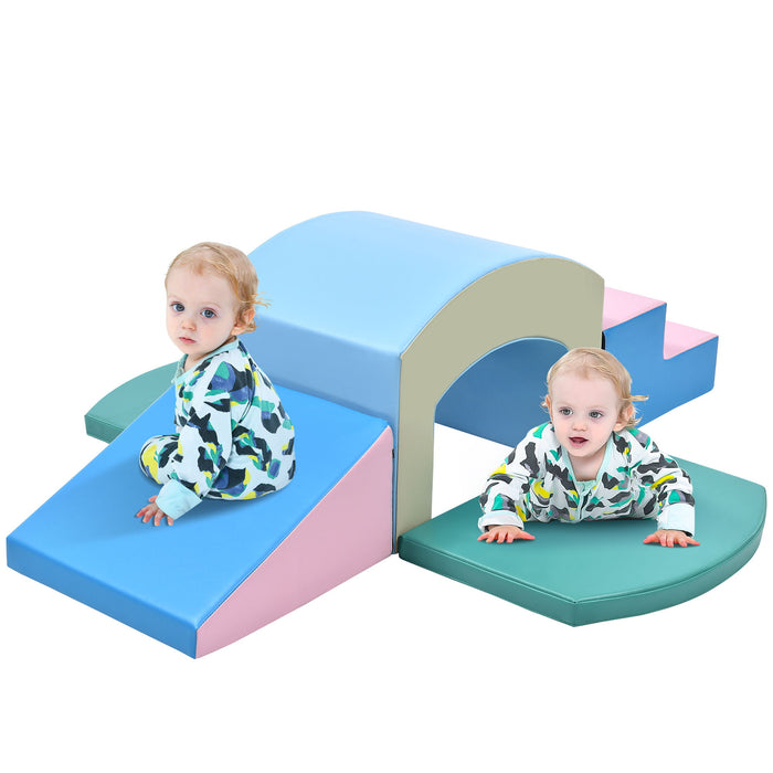 Soft Foam Play Set For Toddlers, Safe Softzone Single - Tunnel Foam Climber For Kids, Lightweight Indoor Active Play Structure With Slide Stairs And Ramp For Beginner Toddler Climb And Crawl