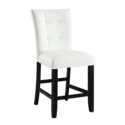 Hussein - Counter Height Chair (Set of 2) - White PU & Black Finish Unique Piece Furniture