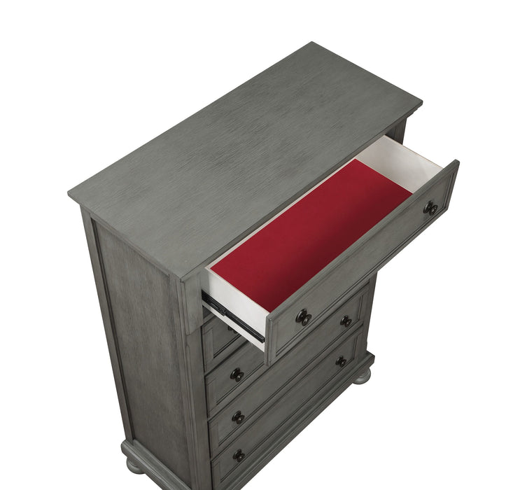 Jackson Modern Style 5 - Drawer Chest Made With Wood & Rustic Gray Finish