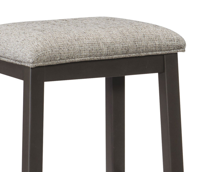 Modern Aesthetic (Set of 2) Counter Height Stool Gunmetal Gray Finish Wood Fabric Covered Padded Seat