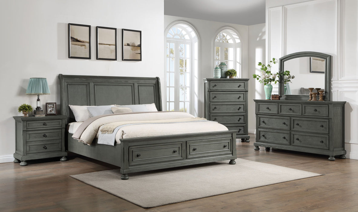 Jackson Modern Style 5 Piece King Bedroom Set Made With Wood & Rustic Gray Finish