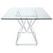 Beaufort - Rectangle Glass Top Dining Table - Chrome Unique Piece Furniture