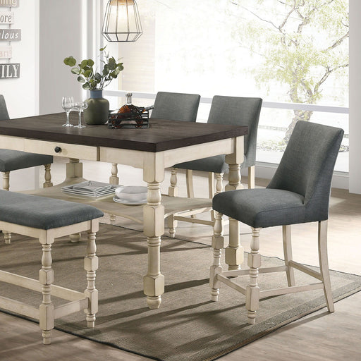 Plymouth - Counter Height Table - Ivory / Dark Gray Unique Piece Furniture