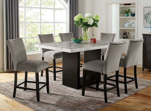 Kian - Counter Height Dining Table - White / Black Unique Piece Furniture