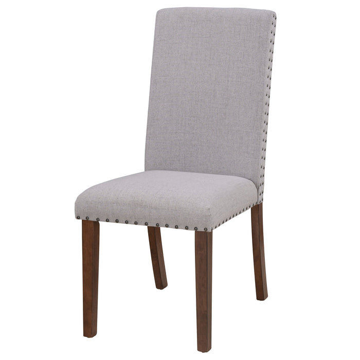 Orisfur. Upholstered Dining Chairs Dining Chairs (Set of 2) Fabric Dining Chairs With Copper Nails - Gray