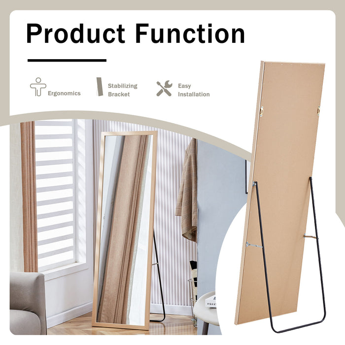 Third Generation Packaging Upgrade, Thickened Border, Light Oak Solid Wood Frame Full Length Mirror, Dressing Mirror, Bedroom Entrance, Decorative Mirror, Clothing Store
