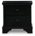 Chylanta - Black - Two Drawer Night Stand Unique Piece Furniture