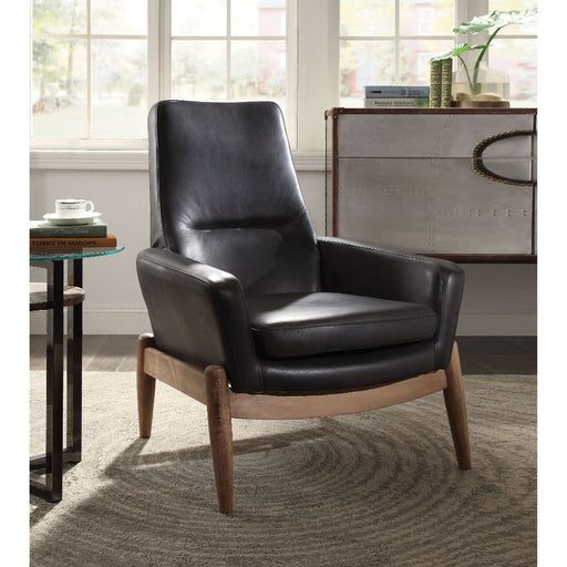 Dolphin - Accent Chair - Black Top Grain Leather Unique Piece Furniture