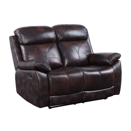 Perfiel - Loveseat - 2 Tone Dark Brown Top Grain Leather Unique Piece Furniture